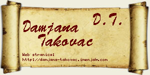 Damjana Takovac vizit kartica
